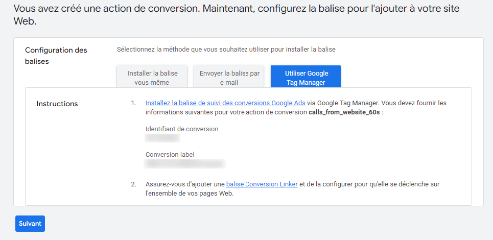 Afficher les conversions via Google Tag Manager